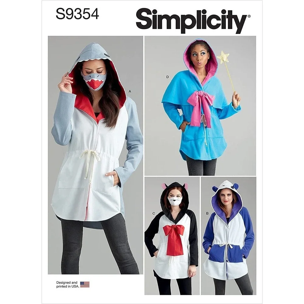 Simplicity Sewing Pattern 9354 R11147 Jacket Costume Masks Hat Misses Size XS-XL